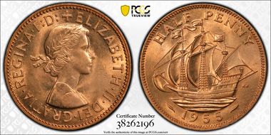 1955 1/2D S-4158 MS64RD