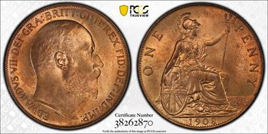 1908 1D S-3990 MS65RD