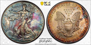 1998 $1 Silver Eagle MS67