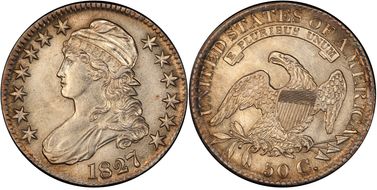 1827 50C Square Base 2 AU55