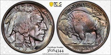 1938-D 5C Buffalo MS68