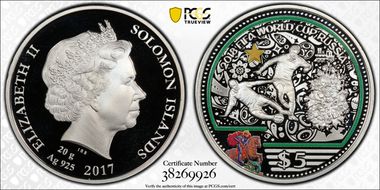 2017 $5 World Cup Russia PR69DCAM