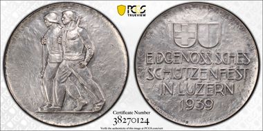1939 Medal Luzern R-910a Ag Matte SP62