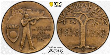 1938 Medal Aargau R-50b AE Matte SP65