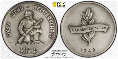 1955 Medal R-2016 Silvered Ag Matte MS65