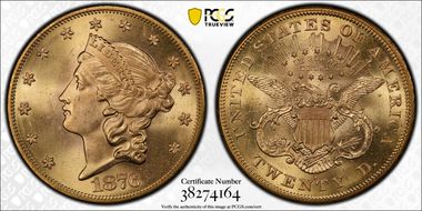 1876-S $20 MS64+