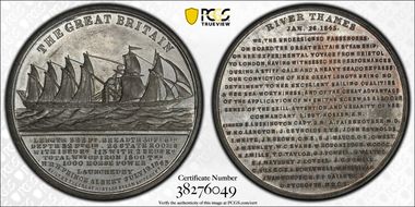 1845 Medal BHM-2210 WM The S.S. Great Britain MS62