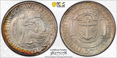 1936-D 50C Rhode Island MS67+