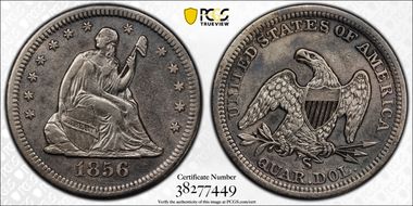 1856-S/S 25C Large/Small S XF45