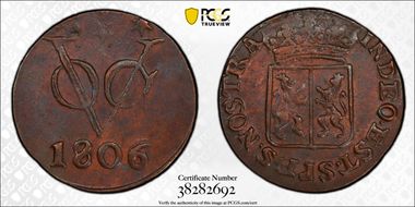 1806 VOC Duit MS62BN