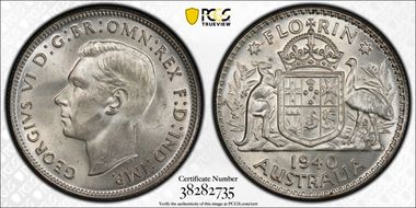 1940(m) Florin KM-40  Ag MS64
