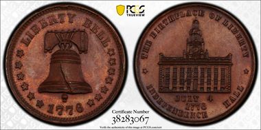 (1876) Token Pa-Ph 225 & 230 Bronze Mule MS64