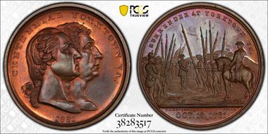 1881 Medal GW-963 Bronze Yorktown Centennial SP65RB
