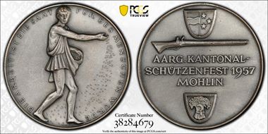 1957 Medal Mohlin R-60a Matte Silvered Bronze SP63