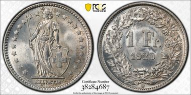 1920 B 1 Fr KM-24  Ag MS64