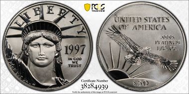 1997 $50 Statue of Liberty MS70