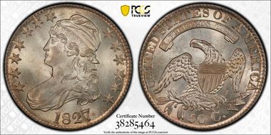 1827 50C Square Base 2 MS64+