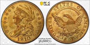 1810 $5 Large Date, Large 5 MS61