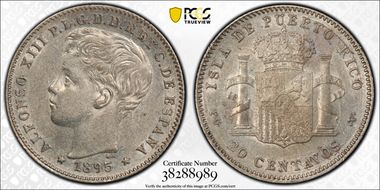 1895-PG V 20C KM-22  Ag AU55