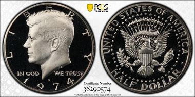 1974-S 50C PR70DCAM