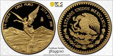 2014-Mo 1/4 oz Libertad Gold PR70DCAM