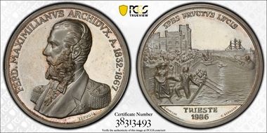 1986 Medal Maximilian 1832-1867 Ag SP64