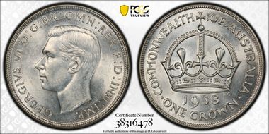 1938 Crown KM-34  Ag MS62