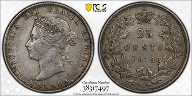 1874-H 25C AU50