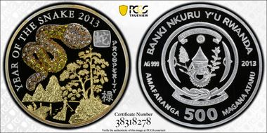 2013 500 Fr Year of the Snake - Prosperity PR67DCAM