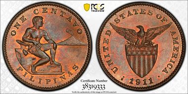 1911-S 1C KM-163 MS65RB