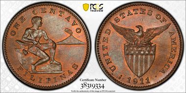 1911-S 1C KM-163 MS65RB