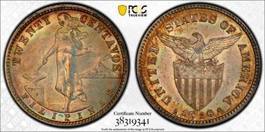 1916-S 20C Allen-11.12a Tilted 6 MS63+