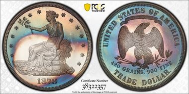 1878 T$1 Trade PR67+ CAM