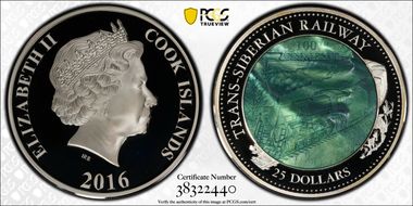 2016 $25 Trans-Siberian Railway PR69DCAM