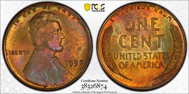 1957 1C MS65RB