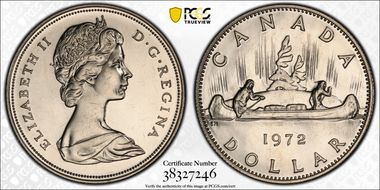 1972 $1 Voyageur Ni PL67