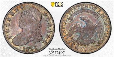 1824 50C O-108a AU55+