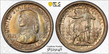 1921 50C Missouri MS66+