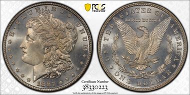 1887 $1 MS67PL