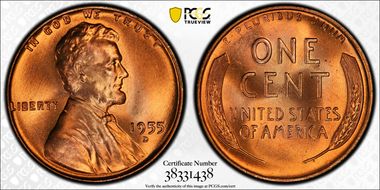 1955-D 1C MS67+ RD