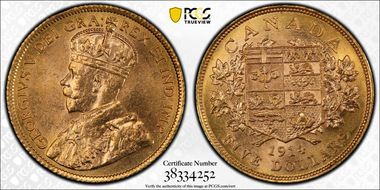 1914 $5 Gold Reserve MS64