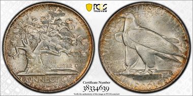 1935 50C Connecticut MS66