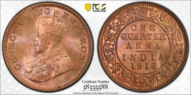 1918(C) 1/4 An SW-8.347 MS66RB