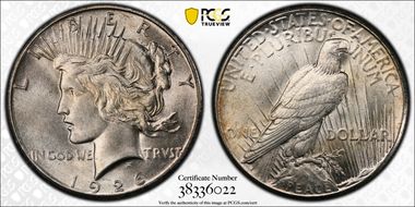 1926 $1 VAM 1A, Broken Wing AU58