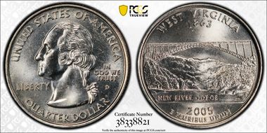 2005-D 25C West Virginia MS66