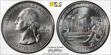 2019-D 25C American Memorial NP MS67