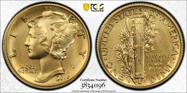 2016-W 10C 100th Anniversary Gold SP70