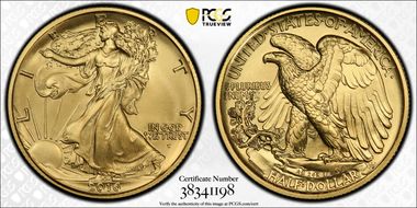 2016-W 50C 100th Anniversary Gold SP70