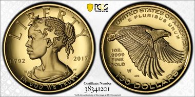 2017-W $100 American Liberty High Relief PR70DCAM