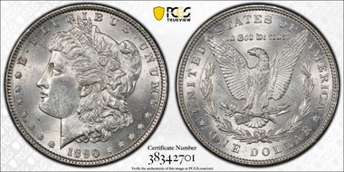 1890 $1 MS62